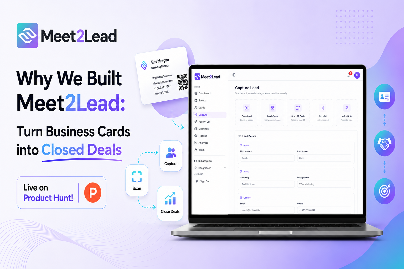 Why We Built Meet2Lead: Turn Business Cards into Closed Deals (Live on Product Hunt!)